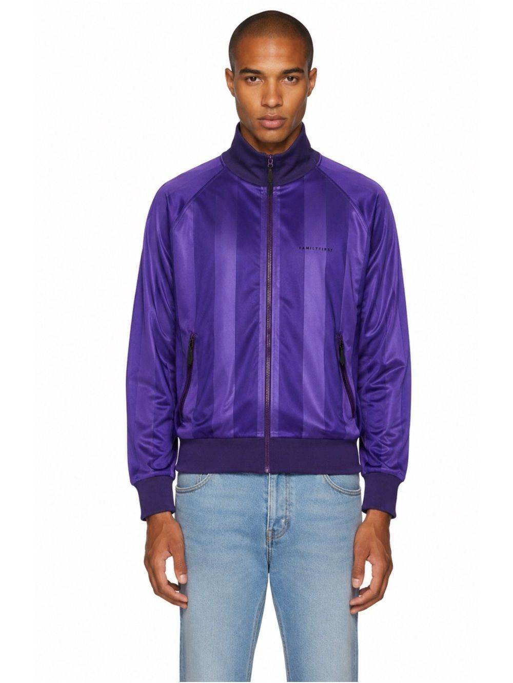 Rare~ Family First Striped Track Zip Up Jacket in Purple Size L ~ New With Tags
